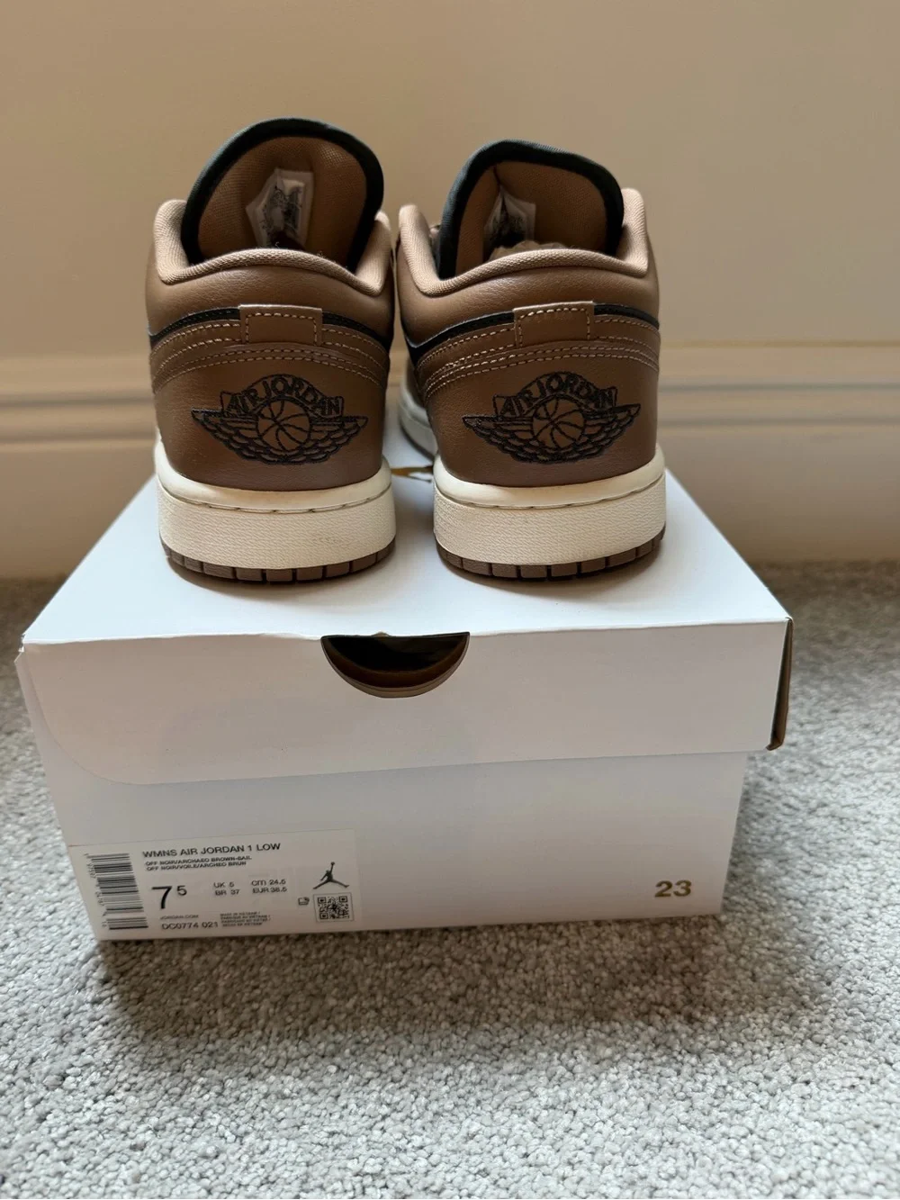 Nike Air Jordan 1 Low Top Sneakers in Brown & Black